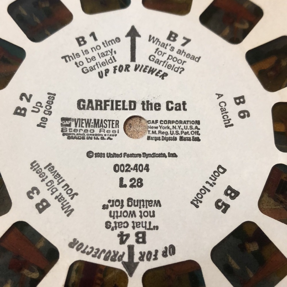 Rare Vintage Garfield the Cat View Master Reel 1981 - Picture 2 of 6